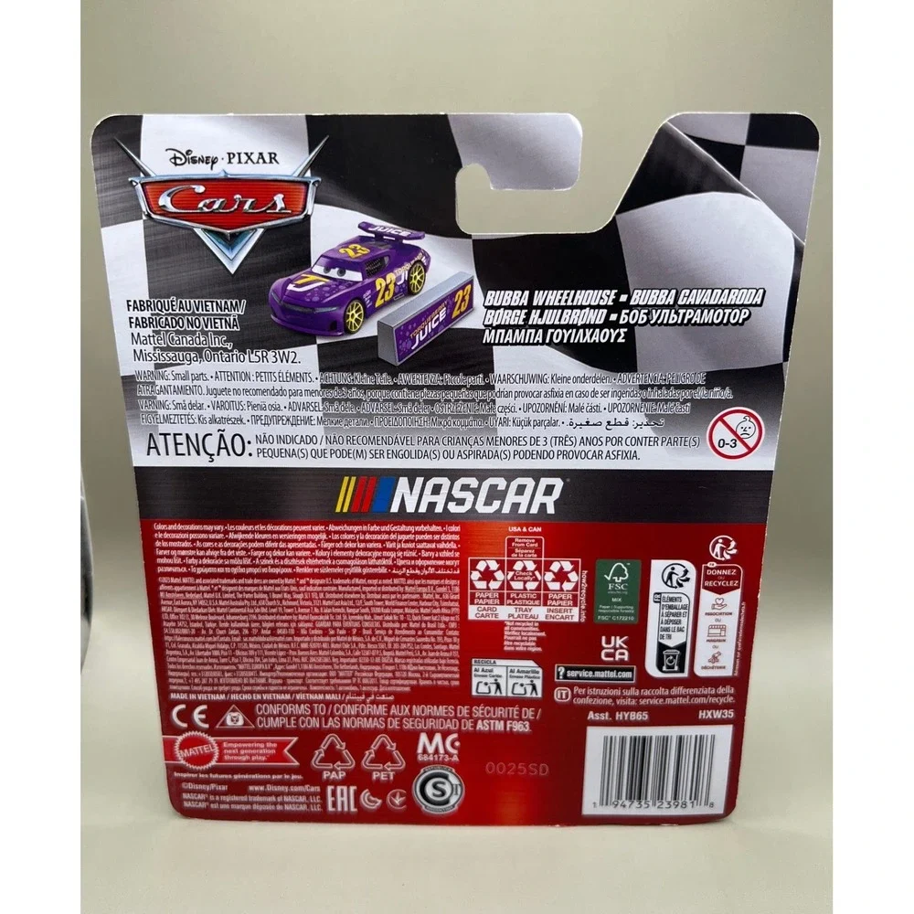 Disney Pixar Cars NASCAR Bubba Wheelhouse Torqueberry Juice 23 Diecast Mattel